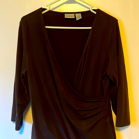 Chico's Tops - Chico’s 3/4 sleeve brown top, lightly worn, size 2.